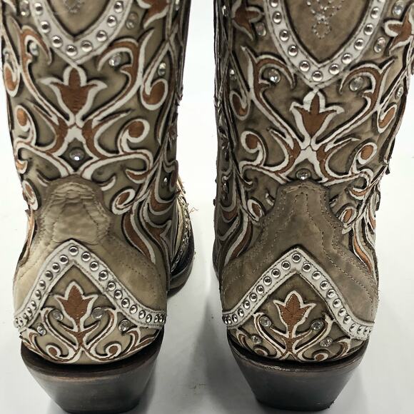 Corral Womens Overlay & Embroidered & Studs & Crystals Boots Size 7 M - Picture 6 of 14